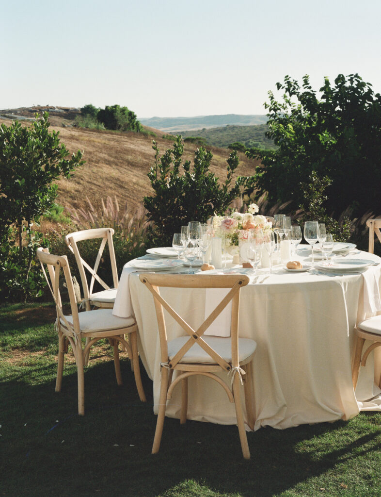 Scenic hilltop view from Jeune Perché wedding estate in Fallbrook, California